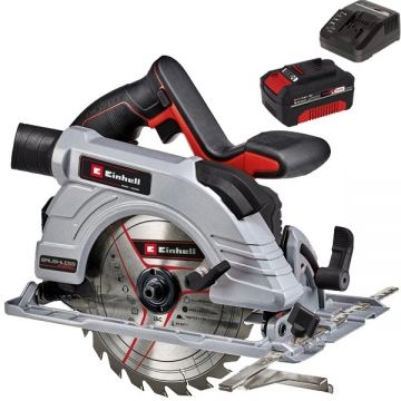 Einhell  TE-CS 18/190 Li BL SE PXC + Starter Kit - Fierastrau circular 190x20 mm + Set 1 acumulator si incarcator Li-Ion 18 V 4 Ah