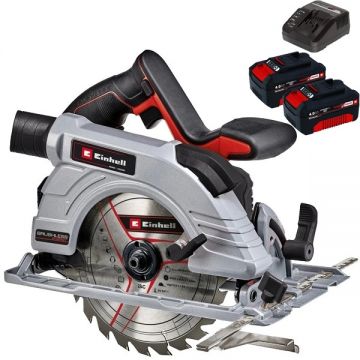 Einhell  TE-CS 18/190 Li BL SE PXC + Twinpack + 4514095 - Fierastrau circular 190x20 mm + Set 2 acumulatori si incarcator Li-Ion 18 V 4 Ah