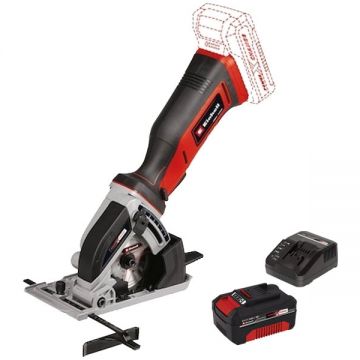 Einhell  TE-CS 18/89 Li PXC + Starter Kit - Fierastrau circular 89x10 mm + Set 1 acumulator si incarcator Li-Ion 18 V 4 Ah