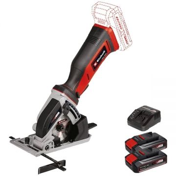 Einhell  TE-CS 18/89 Li PXC + Twinpack CB + 4514095 - Fierastrau circular 89x10 mm + Set 2 acumulatori si incarcator Li-Ion 18 V 2.5 Ah
