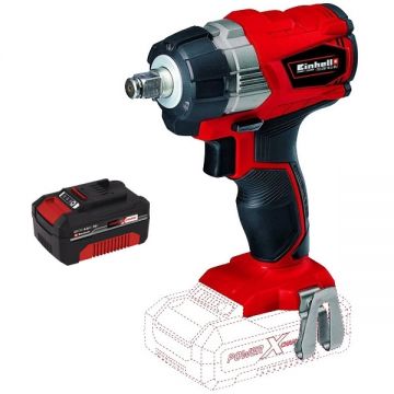 Einhell  TE-CW 18 Li PXC - Masina de insurubat cu impact patrat 1/2 inch 215 Nm + Acumulator Li-Ion 18 V 4 Ah