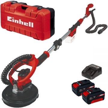 Einhell  TE-DW 18/225 Li BL PXC + Twinpack + 4514095 - Slefuitor pentru pereti + Set 2 acumulatori si incarcator Li-Ion 18 V 4 Ah
