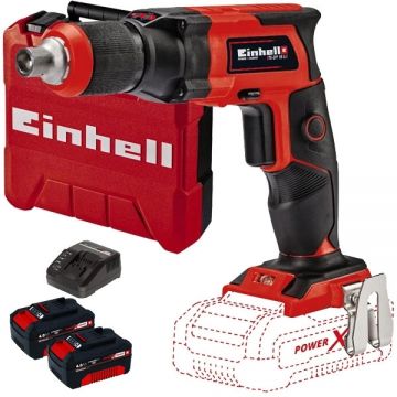 Einhell  TE-DY 18 Li PXC + Twinpack + 4514095 - Masina de insurubat valiza plastic + Set 2 acumulatori si incarcator Li-Ion 18 V 4 Ah