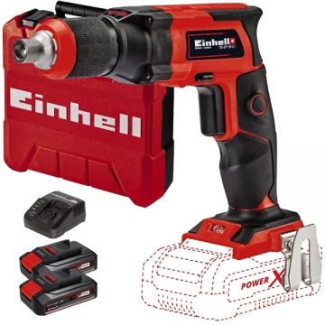 Einhell  TE-DY 18 Li PXC + Twinpack CB + 4514095 - Masina de insurubat valiza plastic + Set 2 acumulatori si incarcator Li-Ion 18 V 2.5 Ah