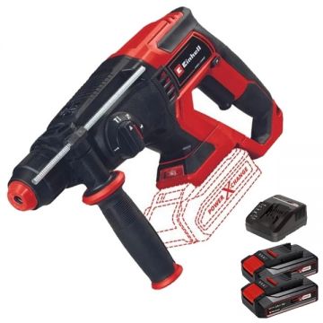 Einhell  TE-HD 18/20 Li PXC + Twinpack CB + 4514095 - Rotopercutor SDS-Plus 1.8 J + Set 2 acumulatori si incarcator Li-Ion 18 V 2.5 Ah