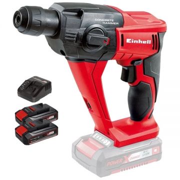 Einhell  TE-HD 18 Li PXC + Twinpack CB + 4514095 - Rotopercutor SDS-Plus 1.2 J + Set 2 acumulatori si incarcator Li-Ion 18 V 2.5 Ah