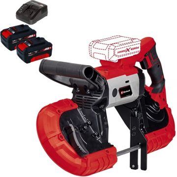 Einhell  TE-MB 18/127 Li PXC + Twinpack + 4514095 - Fierastrau cu banda 13x1141 mm + Set 2 acumulatori si incarcator Li-Ion 18 V 4 Ah