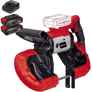 Einhell  TE-MB 18/127 Li PXC + Twinpack CB + 4514095 - Fierastrau cu banda 13x1141 mm + Set 2 acumulatori si incarcator Li-Ion 18 V 2.5 Ah