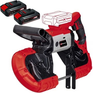 Einhell  TE-MB 18/127 Li PXC + Twinpack CB - Fierastrau cu banda 13x1141 mm + Set 2 acumulatori Li-Ion 18 V 2.5 Ah