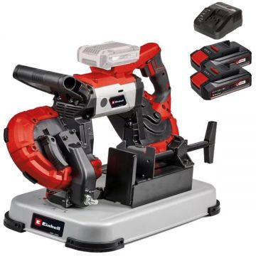 Einhell  TE-MB 18/127 U Li PXC + Twinpack CB + 4514095 - Fierastrau cu banda 1141x13x0.65 mm + Set 2 acumulatori si incarcator Li-Ion 18 V 2.5 Ah