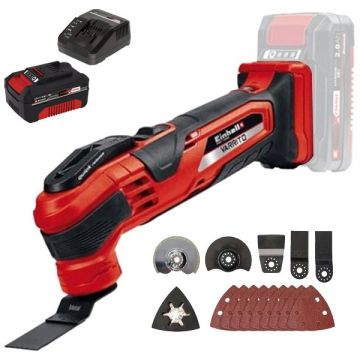 Einhell  TE-MG 18 Li VARRITO PXC + Starter Kit - Multicutter accesorii + Set 1 acumulator si incarcator Li-Ion 18 V 4 Ah