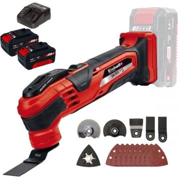 Einhell  TE-MG 18 Li VARRITO PXC + Twinpack + 4514095 - Multicutter accesorii + Set 2 acumulatori si incarcator Li-Ion 18 V 4 Ah