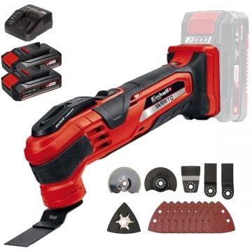 Einhell  TE-MG 18 Li VARRITO PXC + Twinpack CB + 4514095 - Multicutter accesorii + Set 2 acumulatori si incarcator Li-Ion 18 V 2.5 Ah