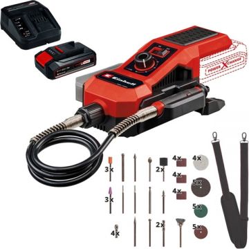 Einhell  TE-MT 18/34 Li PXC + Starter Kit - Masina de polizat si gravat + Set 1 acumulator si incarcator Li-Ion 18 V 2.5 Ah
