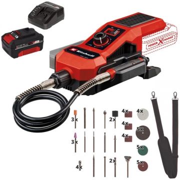 Einhell  TE-MT 18/34 Li PXC + Starter Kit - Masina de polizat si gravat + Set 1 acumulator si incarcator Li-Ion 18 V 4 Ah