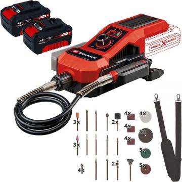 Einhell  TE-MT 18/34 Li PXC + Twinpack - Masina de polizat si gravat + Set 2 acumulatori Li-Ion 18 V 4 Ah