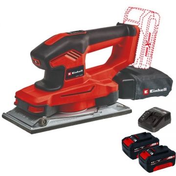 Einhell  TE-OS 18/230 Li PXC + Twinpack + 4514095 - Slefuitor cu vibratii 230x115 mm + Set 2 acumulatori si incarcator Li-Ion 18 V 4 Ah