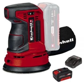 Einhell  TE-RS 18 Li PXC + Starter Kit - Slefuitor cu excentric 125 mm + Set 1 acumulator si incarcator Li-Ion 18 V 4 Ah