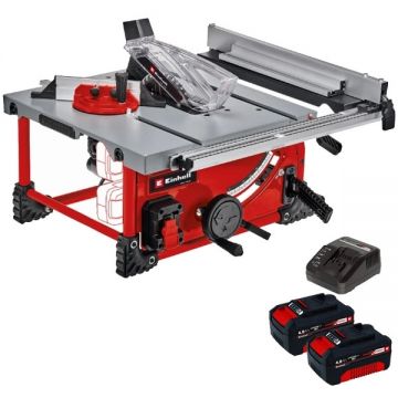 Einhell  TE-TS 36/210 Li PXC + Twinpack + 4514095 - Fierastrau circular de masa 210x30 mm + Set 2 acumulatori si incarcator Li-Ion 18 V 4 Ah