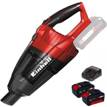 Einhell  TE-VC 18 Li PXC + Twinpack + 4514095 - Aspirator 42 mbar + Set 2 acumulatori si incarcator Li-Ion 18 V 4 Ah