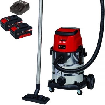 Einhell  TE-VC 36/25 Li S PXC + Twinpack + 4514095 - Aspirator 150 mbar + Set 2 acumulatori si incarcator Li-Ion 18 V 4 Ah