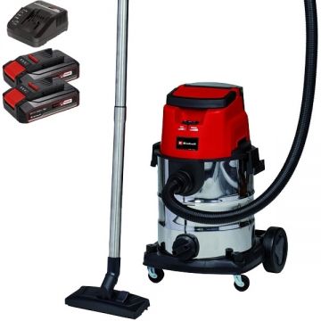 Einhell  TE-VC 36/25 Li S PXC + Twinpack CB + 4514095 - Aspirator 150 mbar + Set 2 acumulatori si incarcator Li-Ion 18 V 2.5 Ah