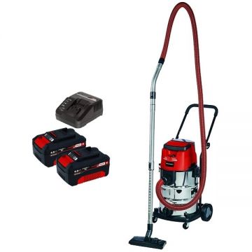 Einhell  TE-VC 36/30 Li S PXC + Twinpack + 4514095 - Aspirator 150 mbar + Set 2 acumulatori si incarcator Li-Ion 18 V 4 Ah
