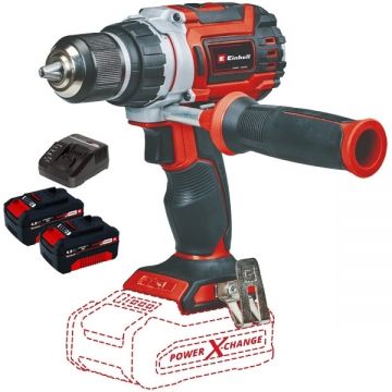 Einhell  TP-CD 18/60 Li BL PXC + Twinpack + 4514095 - Masina de gaurit si insurubat 60 Nm + Set 2 acumulatori si incarcator Li-Ion 18 V 4 Ah
