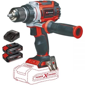 Einhell  TP-CD 18/60 Li BL PXC + Twinpack CB + 4514095 - Masina de gaurit si insurubat 60 Nm + Set 2 acumulatori si incarcator Li-Ion 18 V 2.5 Ah