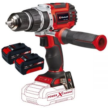 Einhell  TP-CD 18/60 Li-i BL PXC + Twinpack - Masina de gaurit si insurubat cu percutie 60 Nm + Set 2 acumulatori Li-Ion 18 V 4 Ah