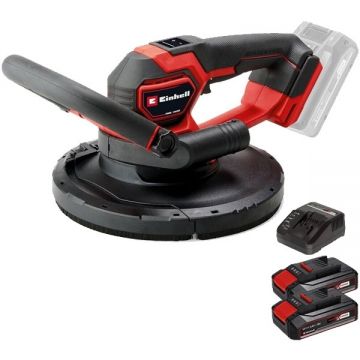 Einhell  TP-DWS 18/225 Li BL PXC + Twinpack CB + 4514095 - Slefuitor pentru pereti + Set 2 acumulatori si incarcator Li-Ion 18 V 2.5 Ah
