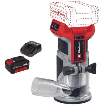 Einhell  TP-ET 18 Li BL PXC + Starter Kit - Masina de frezat 6 8 mm + Set 1 acumulator si incarcator Li-Ion 18 V 4 Ah
