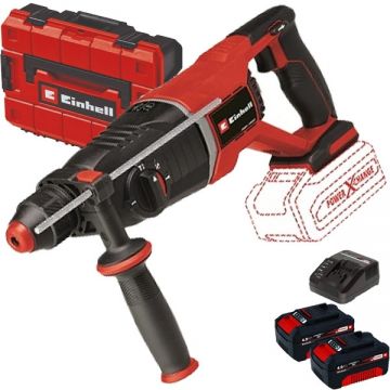 Einhell  TP-HD 18/26 D Li BL PXC + Twinpack + 4514095 - Rotopercutor SDS-Plus 2.6 J valiza speciala + Set 2 acumulatori si incarcator Li-Ion 18 V 4 Ah