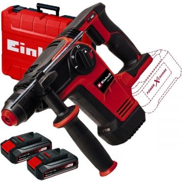 Einhell  TP-HD 18/26 Li BL PXC + Twinpack CB - Rotopercutor SDS-Plus 2.6 J valiza plastic + Set 2 acumulatori Li-Ion 18 V 2.5 Ah