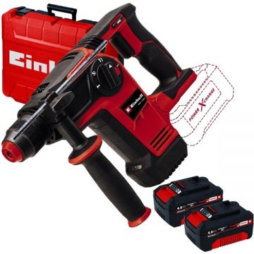 Einhell  TP-HD 18/26 Li BL PXC + Twinpack - Rotopercutor SDS-Plus 2.6 J valiza plastic + Set 2 acumulatori Li-Ion 18 V 4 Ah