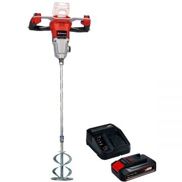 Einhell  TP-MX 18-2 Li BL PXC + Starter Kit - Masina de amestecat 120 mm + Set 1 acumulator si incarcator Li-Ion 18 V 2.5 Ah