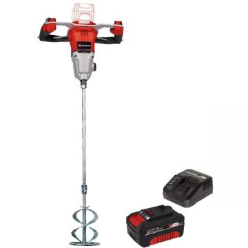 Einhell  TP-MX 18-2 Li BL PXC + Starter Kit - Masina de amestecat 120 mm + Set 1 acumulator si incarcator Li-Ion 18 V 4 Ah