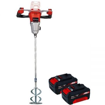 Einhell  TP-MX 18-2 Li BL PXC + Twinpack - Masina de amestecat 120 mm + Set 2 acumulatori Li-Ion 18 V 4 Ah