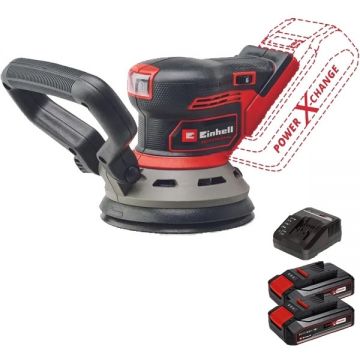 Einhell  TP-RS 18/32 Li BL PXC + Twinpack CB + 4514095 - Slefuitor cu excentric 125 mm + Set 2 acumulatori si incarcator Li-Ion 18 V 2.5 Ah