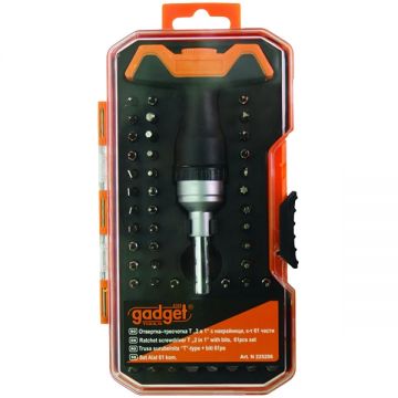 Gadget  225206 - Set capete de insurubare mixte 61 bucati surubelnita cu clichet