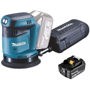 Makita  DBO180Z + BL1830B - Slefuitor cu excentric 125 mm + Acumulator Li-Ion 18 V 3 Ah