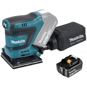 Makita  DBO480Z + BL1830B - Slefuitor cu vibratii 112x168.5 mm + Acumulator Li-Ion 18 V 3 Ah