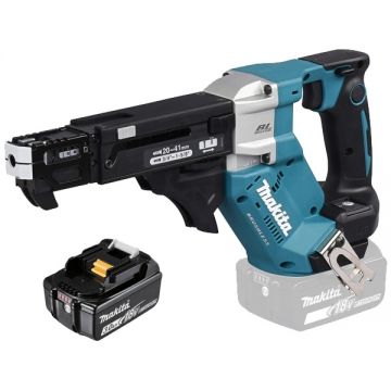 Makita  DFR452Z + BL1830B - Masina de insurubat cu banda continua 20-41 mm + Acumulator Li-Ion 18 V 3 Ah