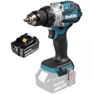 Makita  DHP489Z + BL1830B - Masina de gaurit si insurubat cu percutie 73 Nm + Acumulator Li-Ion 18 V 3 Ah