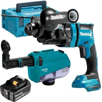Makita  DHR182ZWJ + BL1830B - Rotopercutor SDS-Plus 1.7 J valiza speciala accesorii + Acumulator Li-Ion 18 V 3 Ah