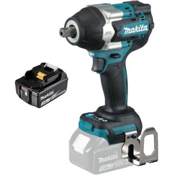 Makita  DTW701Z + BL1830B - Masina de insurubat cu impact patrat 1/2 inch 700 Nm M10-M24 + Acumulator Li-Ion 18 V 3 Ah