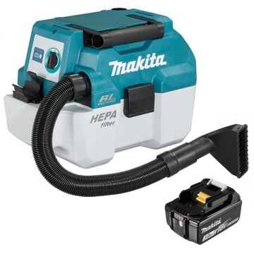 Makita  DVC750LZ + BL1830B - Aspirator 64 mbar + Acumulator Li-Ion 18 V 3 Ah