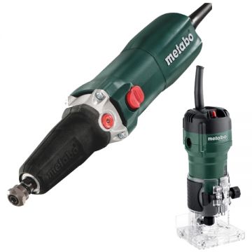 Metabo  GE 710 PLUS + FM 500-6  - Polizor drept cu fir 710 W bucsa 6 mm + Masina de frezat 500 W 6 mm