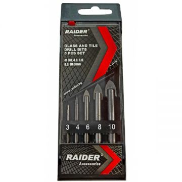 Raider  157798 - Set burghie sticla 3-10 mm 5 bucati