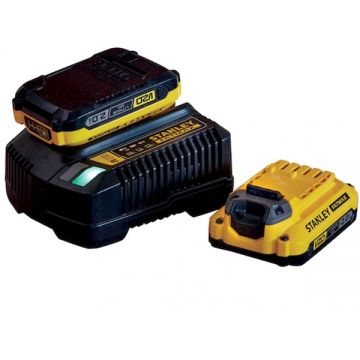 Stanley  SFMCB12D2 - Set 2 acumulatori si incarcator Li-Ion 18 V 2 Ah